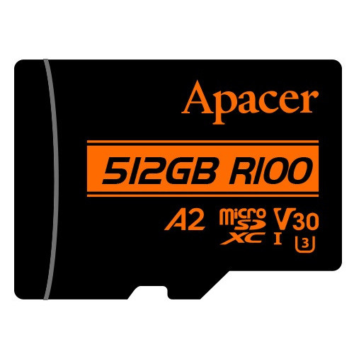 Карта пам`ятi MicroSDXC 512GB UHS-I/U3 Class 10 Apacer (AP512GMCSX10U8-R) + SD адаптер