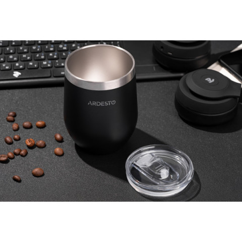 Термокухоль Ardesto Compact Mug, 350мл, нержавіюча сталь, чорний