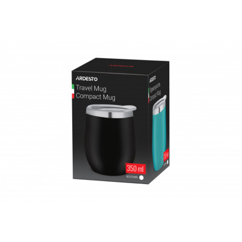 Термокухоль Ardesto Compact Mug, 350мл, нержавіюча сталь, чорний