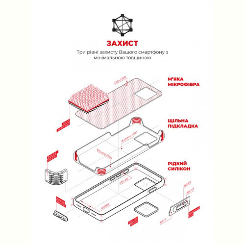Чохол-накладка Armorstandart Icon2 для Apple iPhone 13 Pro Max Red (ARM60507)