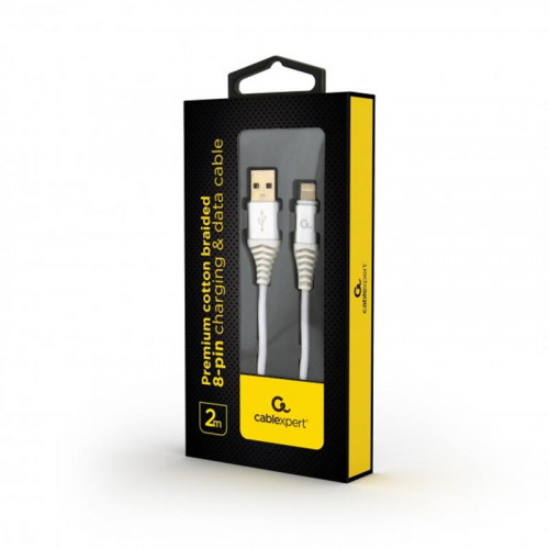 Кабель Cablexpert (CC-USB2B-AMLM-2M-BW2) USB 2.0 A - Lightning, преміум, 2м, білий