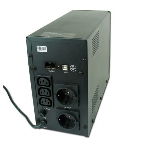 Джерело безперебійного живлення EnerGenie EG-UPS-033, LCD дисплей, USB порт, 1200 ВтA, чорний колір