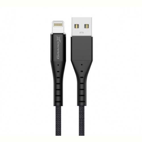 Кабель Grand-X USB-Lightning, 1.2м Black (FL-12B)