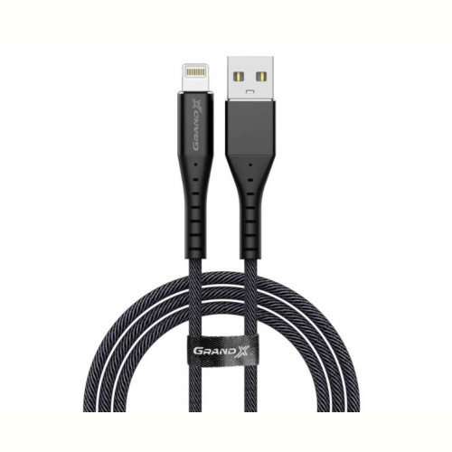 Кабель Grand-X USB-Lightning, 1.2м Black (FL-12B)