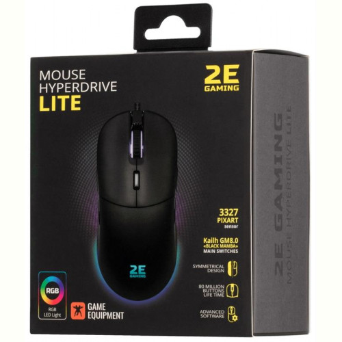 Мишка 2E Gaming HyperDrive Lite RGB Black (2E-MGHDL-BK) USB