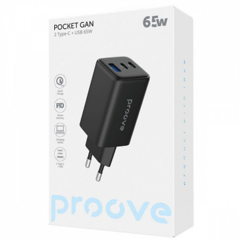 МЗП Proove Pocket GaN 65W (2Type-C + USB) white Купити в Україні