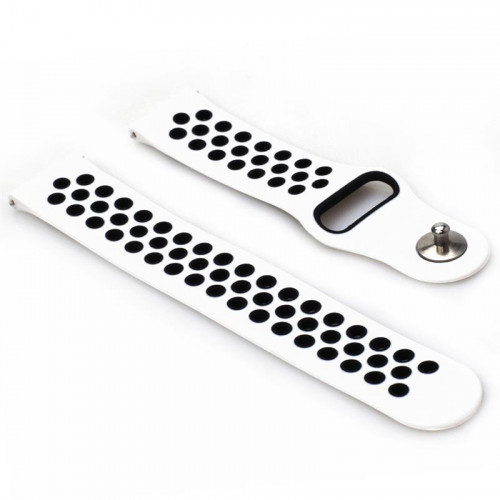Ремінець BeCover Vents Style для Xiaomi iMi KW66/Mi Watch Color/Watch S1 Active/Haylou LS01/LS05 Black-White (705804)
