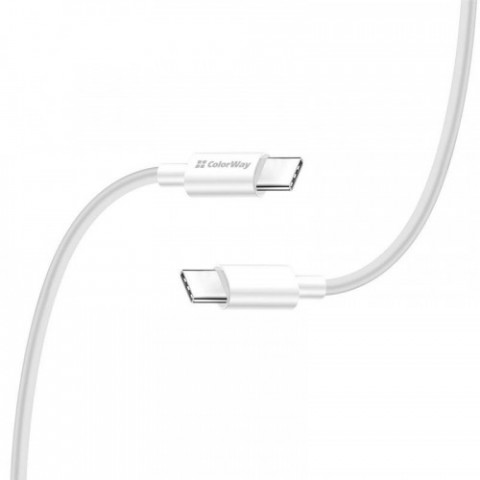 Кабель ColorWay USB Type-C - USB Type-C (M/M), PD Fast Charging 65W, 3.0 А, 1 м, White (CW-CBPDCC055-WT)