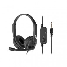 Гарнітура ПК стерео On-ear 2E CH12 mini-jack, omni-mic, 1.2м, чорний