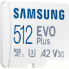 Карта пам`яті MicroSDXC 512GB UHS-I Class 10 Samsung Evo Plus R130/W130MB/s + SD-адаптер (MB-MC512KA/RU)