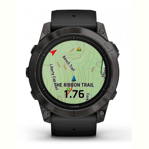 Смарт-годинник Garmin Epix Pro Gen 2 51mm Sapphire Carbon Gray DLC Titanium with Black Silicone (010-02804-53)