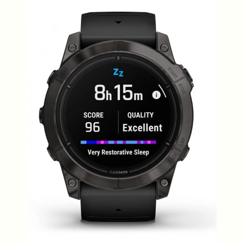 Смарт-годинник Garmin Epix Pro Gen 2 51mm Sapphire Carbon Gray DLC Titanium with Black Silicone (010-02804-53)