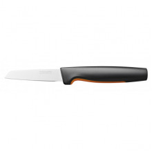 Кухонний ніж для овочів Fiskars Functional Form, прямий, 8см, нержавіюча сталь, пластик, чорний