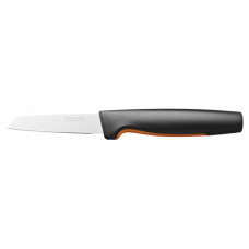Кухонний ніж для овочів Fiskars Functional Form, прямий, 8см, нержавіюча сталь, пластик, чорний