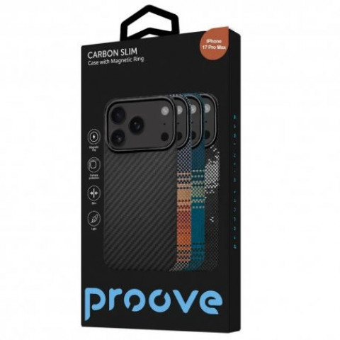 Чохол Proove Carbon Slim MagSafe для iPhone 17 Pro Max Onyx (PCCSIP17PM60)