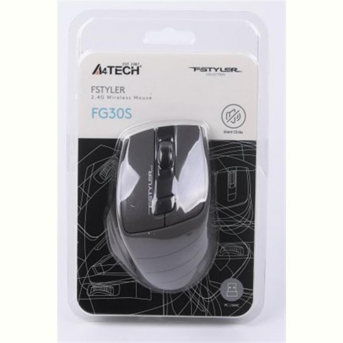 Мишка бездротова A4Tech FG30S Grey/Black USB
