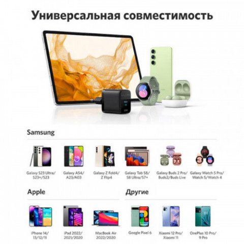 Мережевий зарядний пристрій Anker PowerPort 312 Black, 25 W USB Type-C (A2642G11)