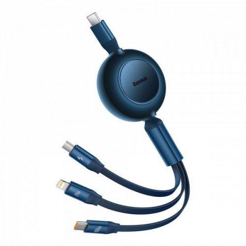 Кабель Baseus Bright Mirror 2 Series 3-in-1 (Micro USB+Lightning+Type-C) 100W (1.1m) blue Купити в Україні