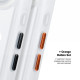Чохол ArmorStandart Unit MagCase для Apple iPhone 17 Air Matte Clear Silver + Orange Button Set (ARM90583)