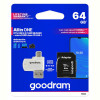 Карта пам`ятi MicroSDXC 64GB UHS-I Class 10 GOODRAM + SD-adapter + OTG Card reader (M1A4-0640R12)