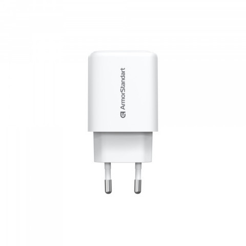 Зарядний пристрій ArmorStandart AR-T202WEU 20W GaN USB-C+ USB-A White (ARM89531)