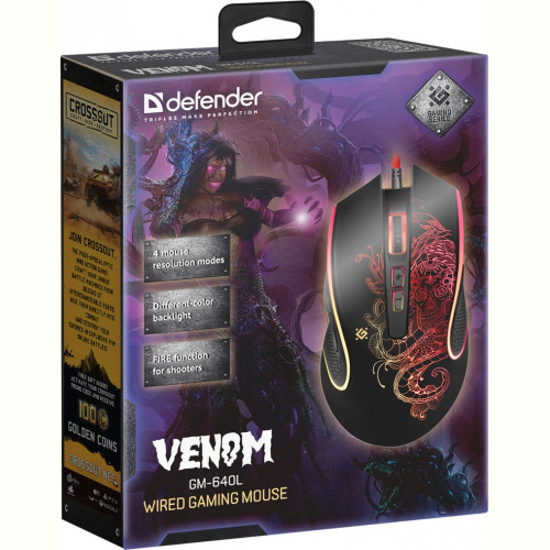 Мишка Defender Venom GM-640L (52640) Black USB