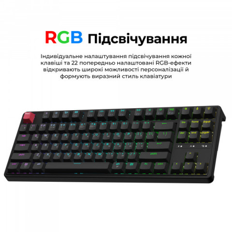 Клавіатура бездротова Keychron C3 Max Super Red Switch Black RGB (C3M-H1-UA) Купити в Україні