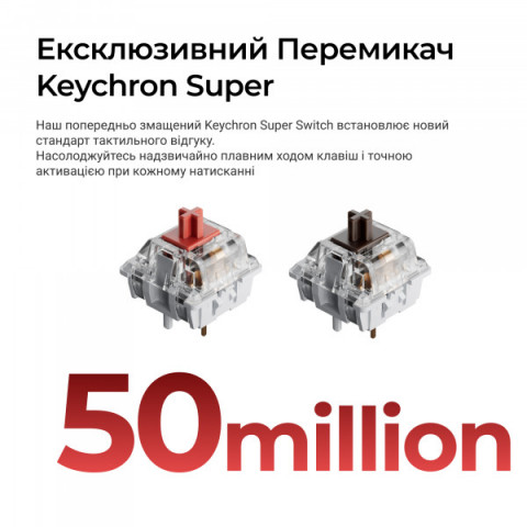 Клавіатура бездротова Keychron C3 Max Super Red Switch Black RGB (C3M-H1-UA) Купити в Україні