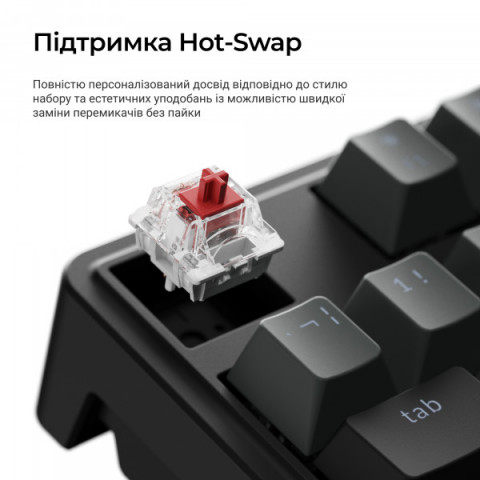Клавіатура бездротова Keychron C3 Max Super Red Switch Black RGB (C3M-H1-UA) Купити в Україні