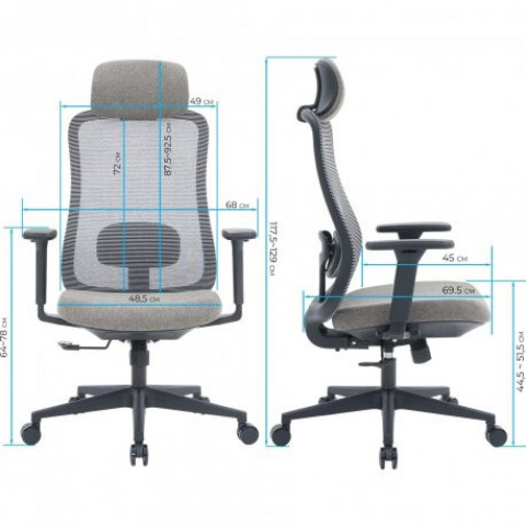 Офісне крісло OfficePro Wave OC599 Dark Gray (OC599-B-DG-DG)