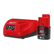 Набір акумулятора та зарядного пристрою Milwaukee NRG-201 12В 1х2А·год Redlithium M12 ЗП M12-C12 C1