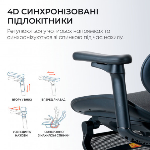 Крісло офісне з підставкою для ніг Sihoo DORO C300L Mesh Black with footrest (DORO-C300L-A3-101-JT) Купити в Україні