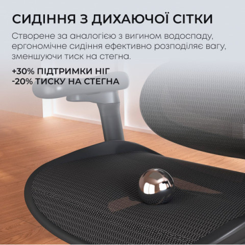 Крісло офісне з підставкою для ніг Sihoo DORO C300L Mesh Black with footrest (DORO-C300L-A3-101-JT) Купити в Україні