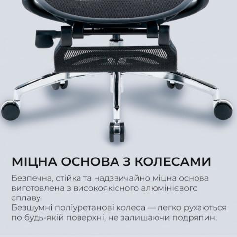 Крісло офісне з підставкою для ніг Sihoo DORO C300L Mesh Black with footrest (DORO-C300L-A3-101-JT) Купити в Україні