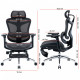 Крісло офісне з підставкою для ніг Sihoo DORO C300L Mesh Black with footrest (DORO-C300L-A3-101-JT) Купити в Україні
