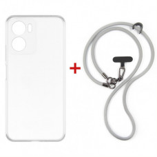 Чохол-накладка Dengos для Motorola Moto G06/G06 Power Clear (DG-KM-CCRB-29) + ремінець