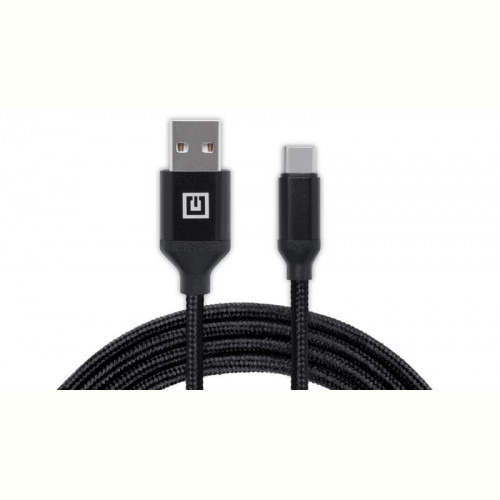 Кабель REAL-EL Premium Fabric USB-USB Type C 2m, Black (4743304104765)