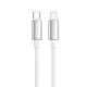Кабель ColorWay USB Type-C - Lightning (M/M), zinc alloy braided, 3А, 1 м, White (CW-CBPDCL098-WT)