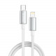 Кабель ColorWay USB Type-C - Lightning (M/M), zinc alloy braided, 3А, 1 м, White (CW-CBPDCL098-WT)