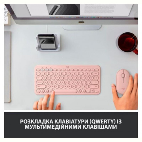 Клавіатура бездротова Logitech Wireless K380 for MAC UA Rose (920-010406)