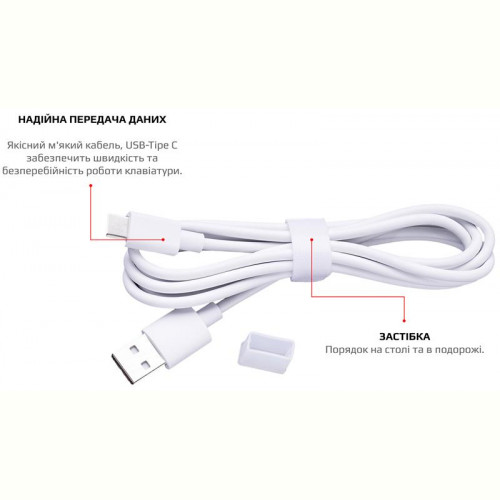 Клавіатура бездротова Motospeed CK62 Outemu Blue Ukr (mtck62wmb) White USB/Bluetooth