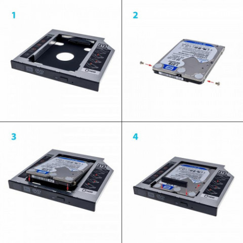 Адаптер Grand-X HDD 2.5" у відсік приводу ноутбука SATA/SATA3 (HDC-25C)