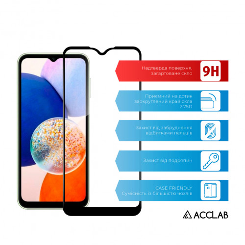 Захисне скло ACCLAB Full Glue для Samsung Galaxy A15 4G SM-A155 Black (1283126583032)