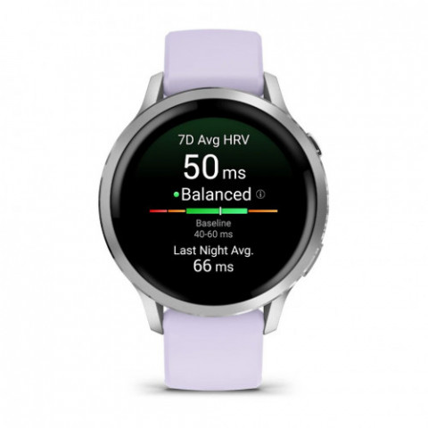 Смарт-годинник Garmin Venu 4 41mm Silver Bezel with Periwinkle Silicone Band (010-03013-01)