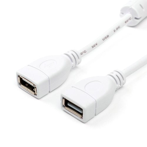 Кабель ATcom USB 2.0 AF/AF 1.8 м. white