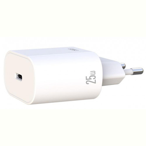 Мережевий зарядний пристрій XO L91EU 1хType-C PD25W White (L91-WH)