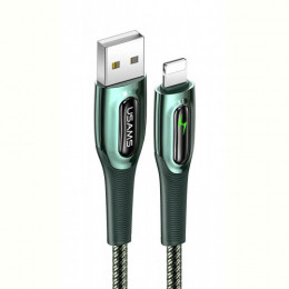 Кабель Usams US-SJ469 USB - Lightning, 1.2 м, Dark Green (SJ469USB02)