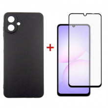 Чохол-накладка Dengos Carbon для Samsung Galaxy A07 Black (DG-KM-162) + захисне скло