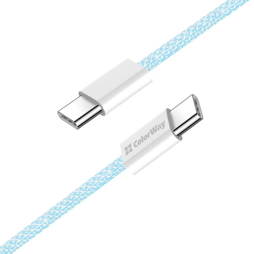 Кабель ColorWay USB Type-C + USB Type-C (M/M), 3.0 А, 1 м, Blue (CW-CBPDCC061-BL)