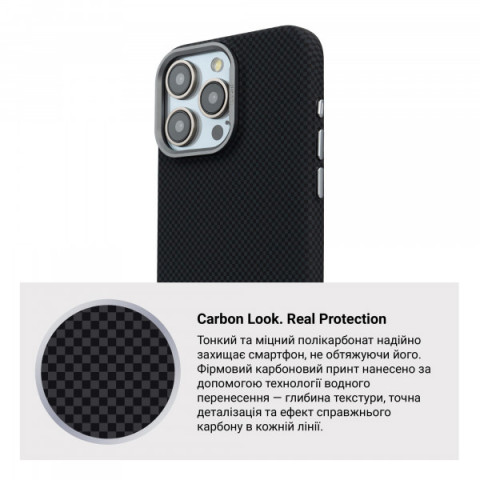 Чохол ArmorStandart LikeCarbon2 MagCase для Apple iPhone 16 Pro Max Kevlar Black (ARM88382)